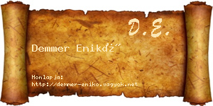 Demmer Enikő névjegykártya
